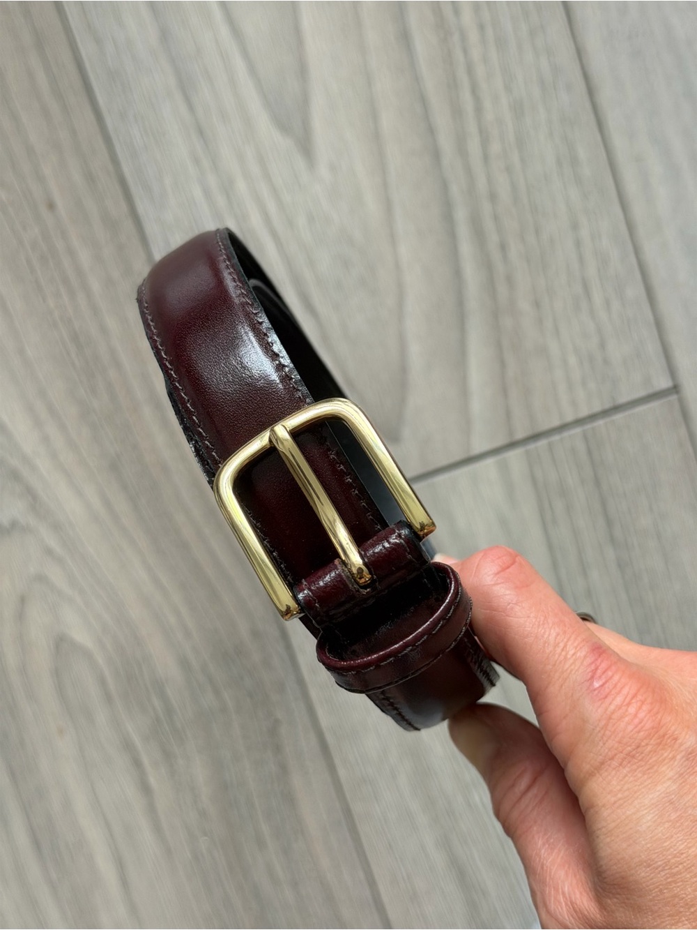 Genuine Leather American Apparel Belt with Gold Buckle